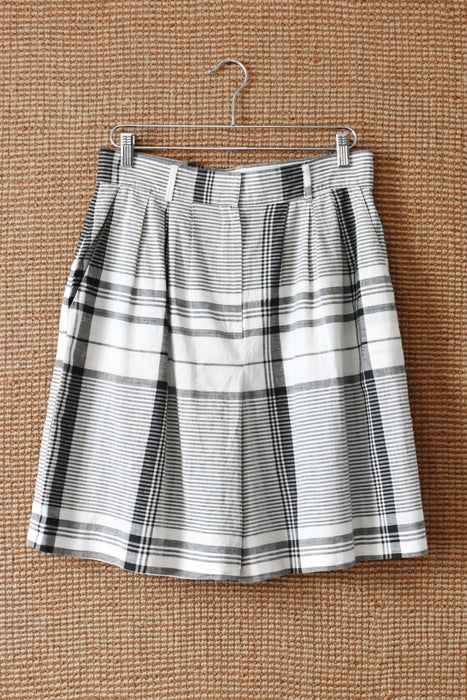 vintage plaid trouser shorts (l)