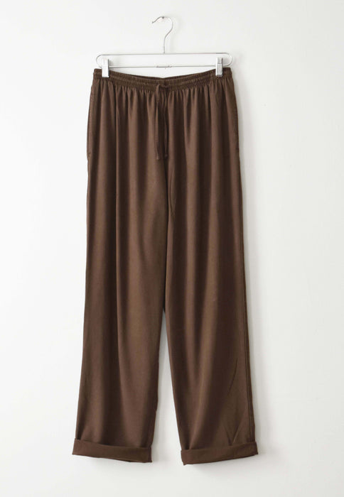 vintage cocoa raw silk pants (m/l)