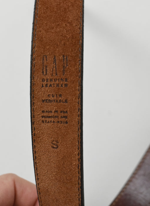 vintage cedar brown leather belt (m/l)