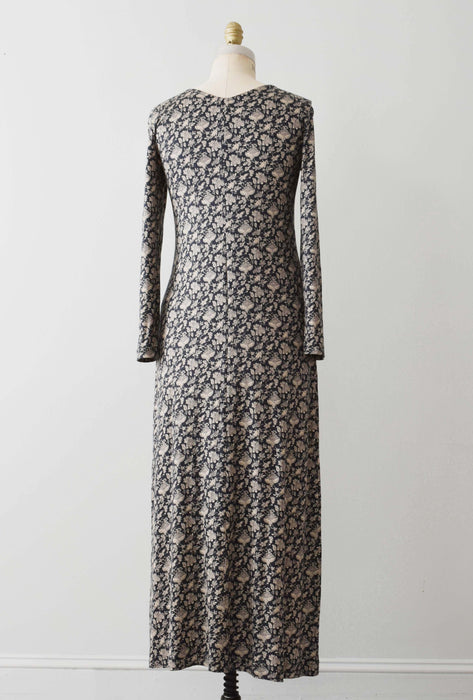 vintage botanical jersey knit dress (s/m)