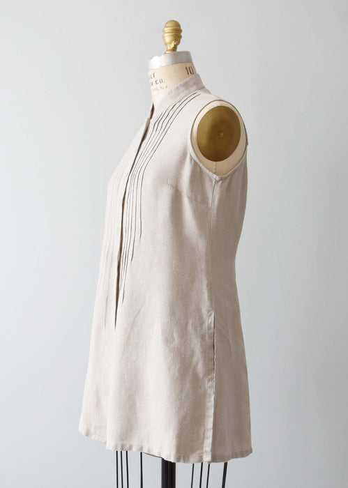 vintage sleeveless linen top (s/m)
