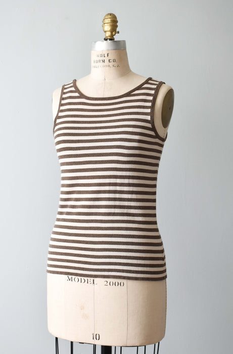 vintage striped cotton knit tank (s)