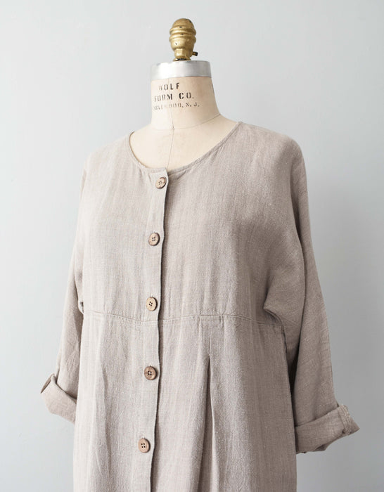 vintage linen duster dress (m/l)