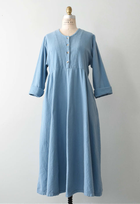 vintage sky blue cotton dress (l/xl)