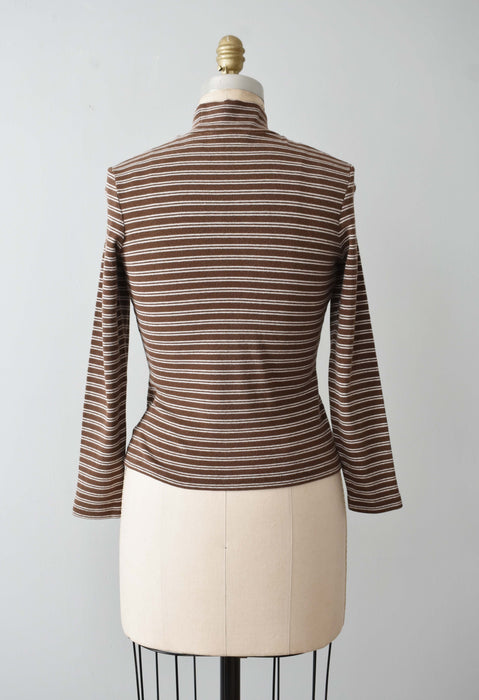 vintage cocoa striped turtleneck (s)