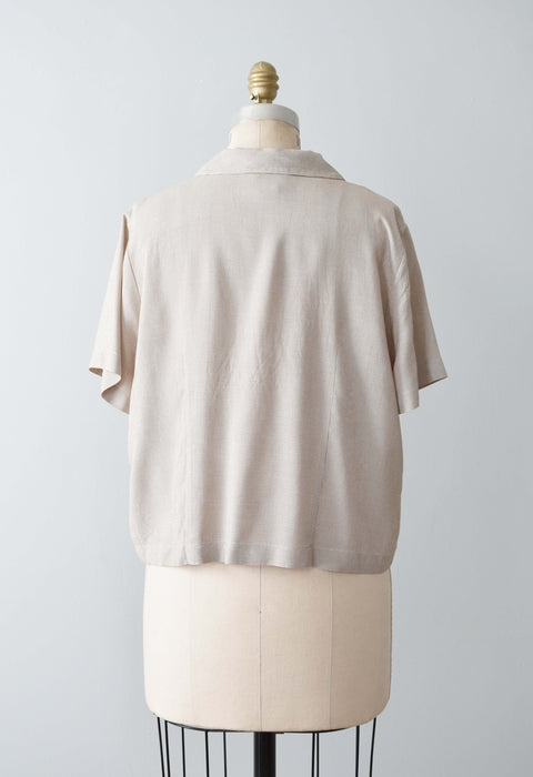 vintage collared gingham check blouse (l/xl)