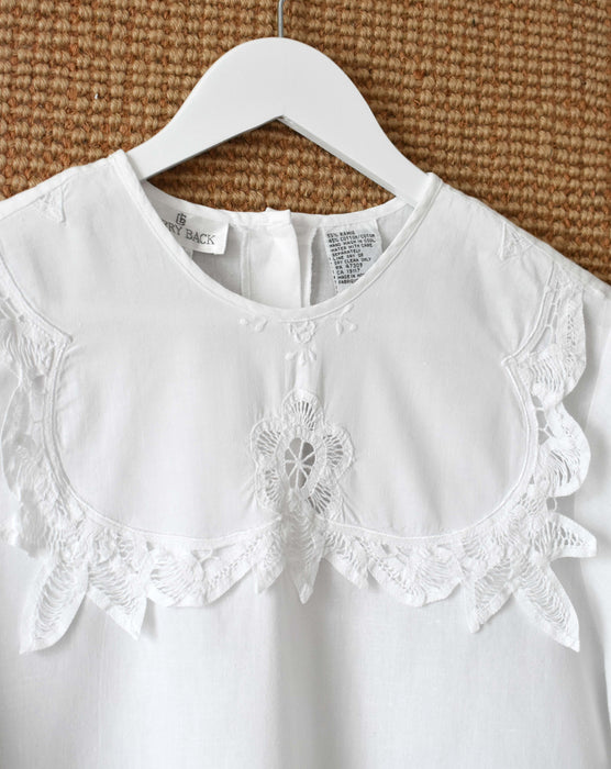 vintage white lace collar blouse (m)