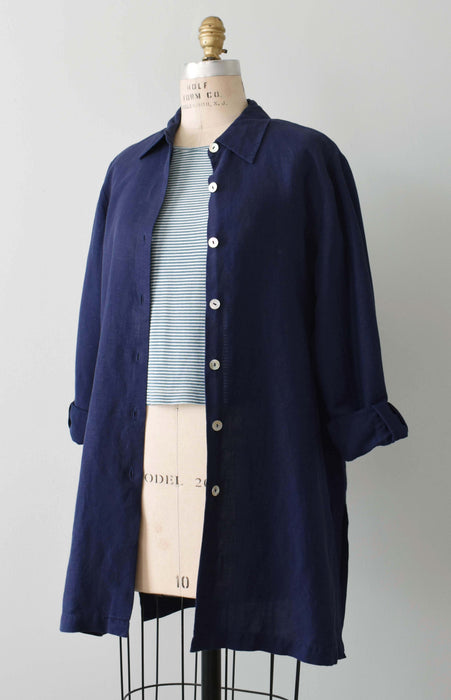 vintage ultramarine linen shirt (m/l)