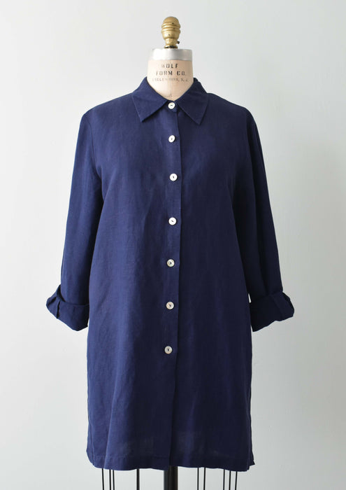 vintage ultramarine linen shirt (m/l)