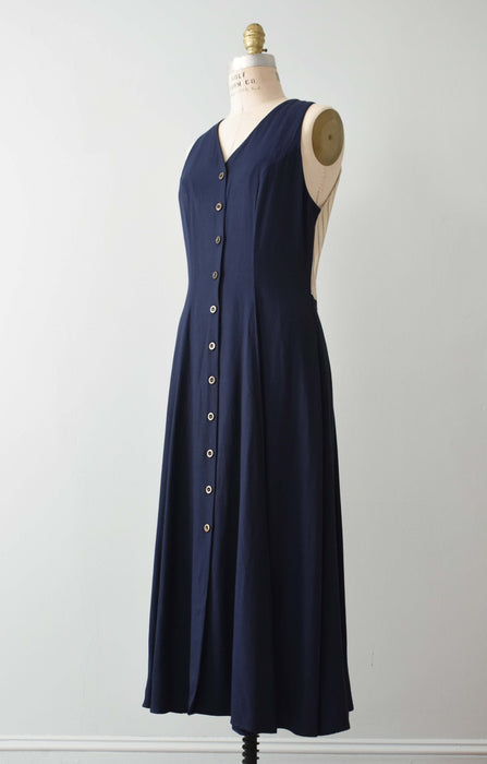 vintage navy blue vest dress (s)