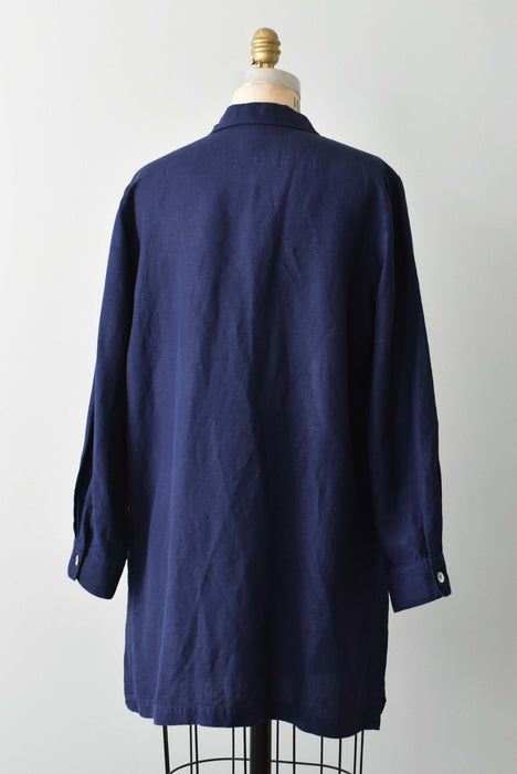 vintage ultramarine linen shirt (m/l)