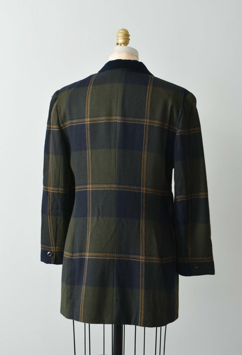 vintage midnight plaid blazer (s/m)