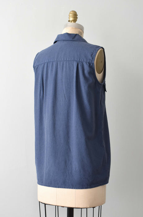 vintage raw silk button up (s/m)
