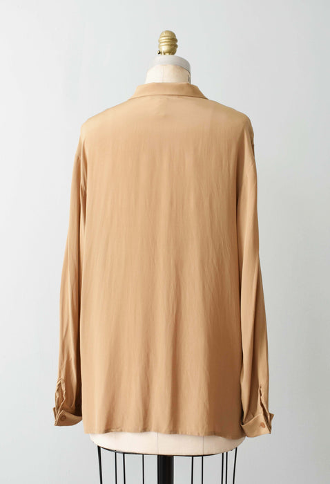 vintage butterscotch silk shirt (l)