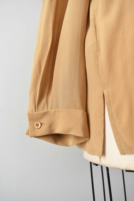 vintage butterscotch silk shirt (l)