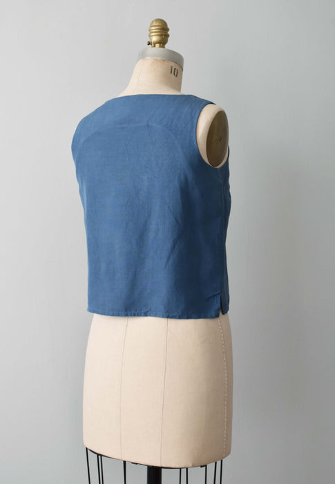 vintage silk & linen tank (xs/s)