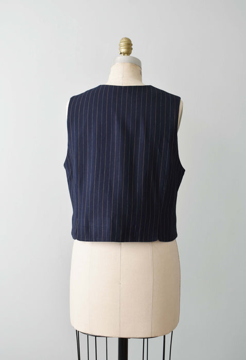 vintage pinstripe cropped vest (m)