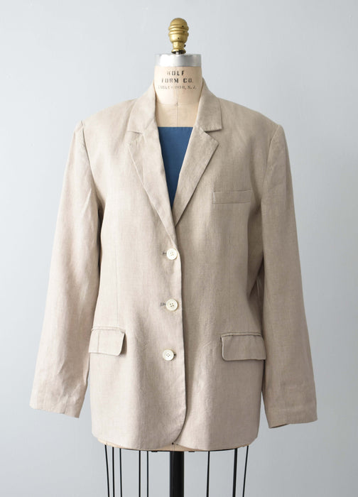 vintage linen blazer (l)