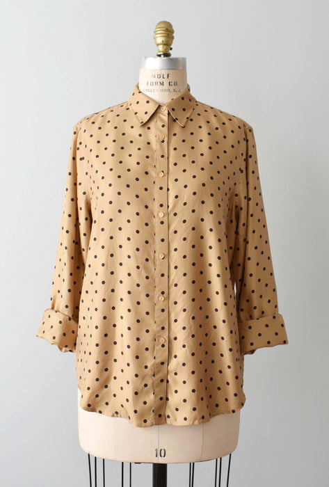 vintage polka dot silk shirt (m/l)