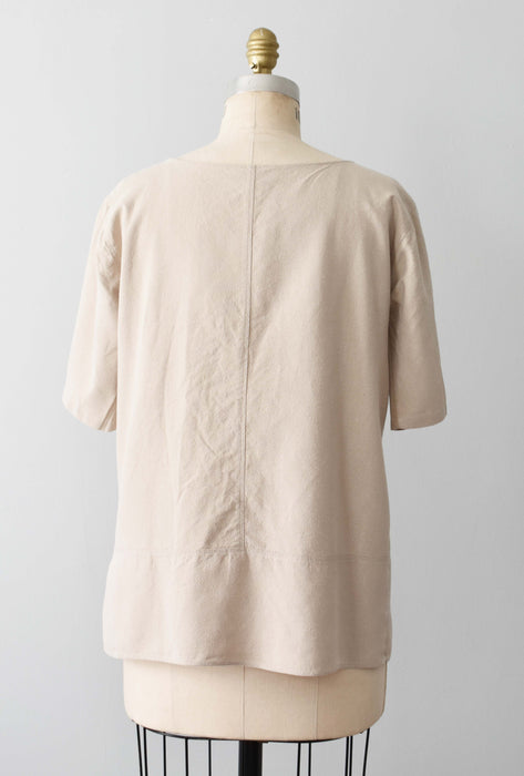vintage sand raw silk shirt (s/m)