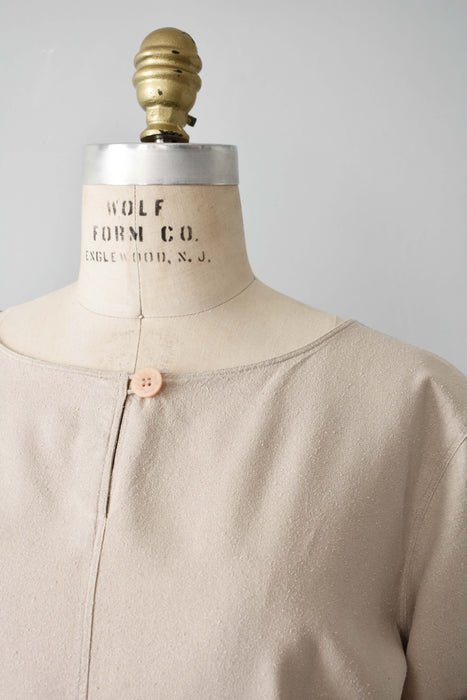 vintage sand raw silk shirt (s/m)