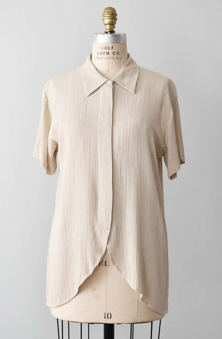 vintage tulip hem button up (s/m)