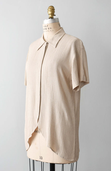 vintage tulip hem button up (s/m)