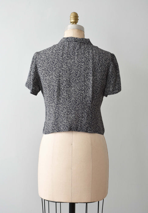 vintage cropped botanical blouse (s)