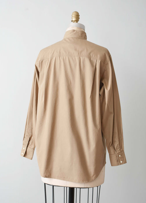 vintage beige double button shirt (m)