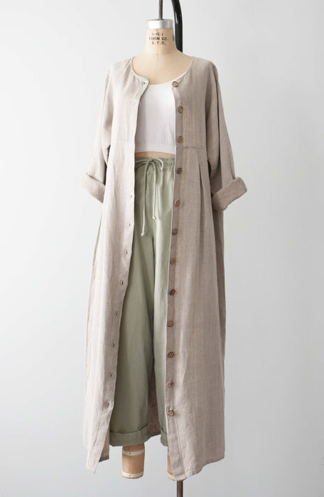 vintage linen duster dress (m/l)