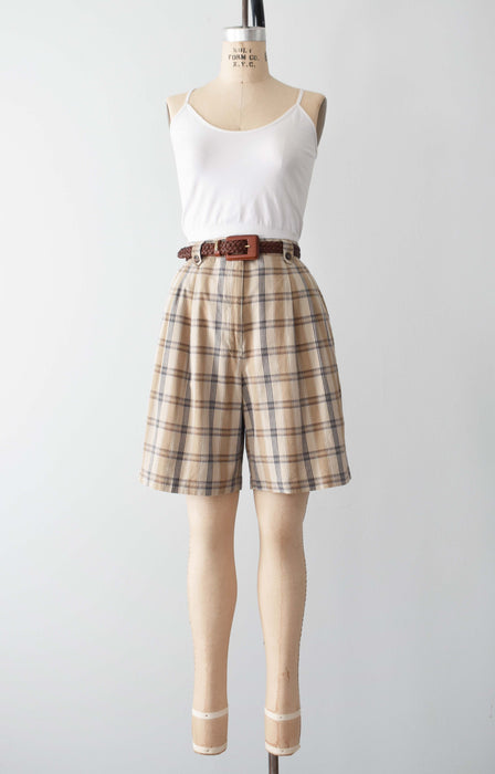 vintage plaid cotton shorts (m)
