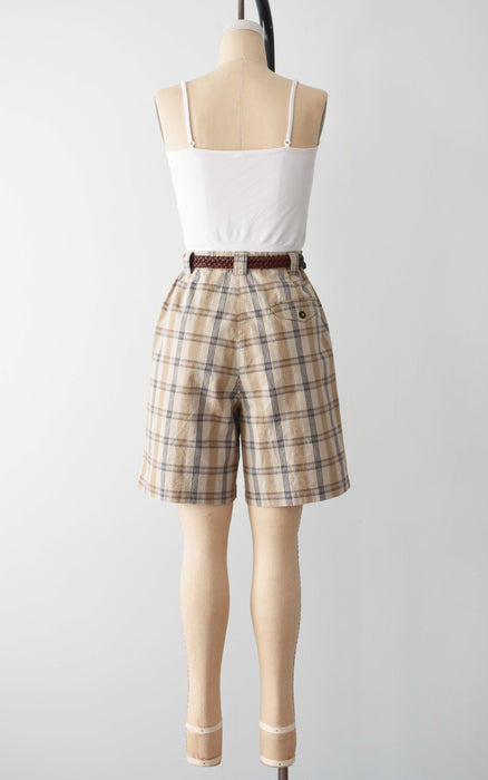 vintage plaid cotton shorts (m)
