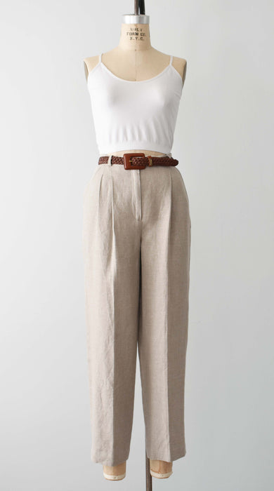 vintage sandstone linen trousers (m/l)