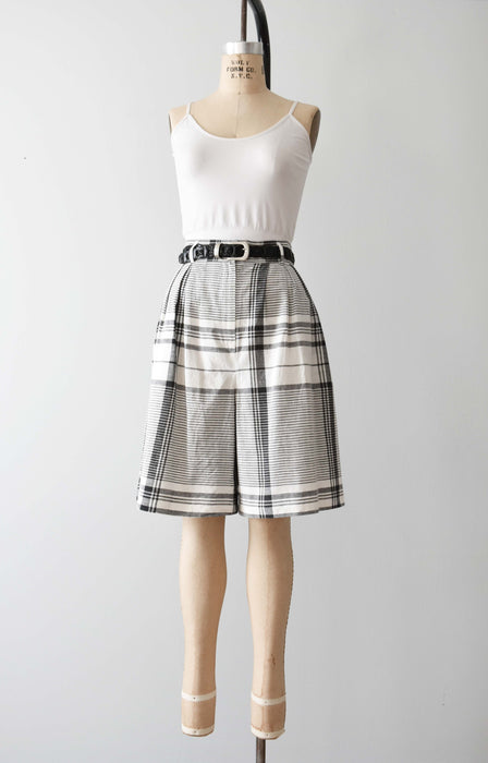 vintage plaid trouser shorts (l)