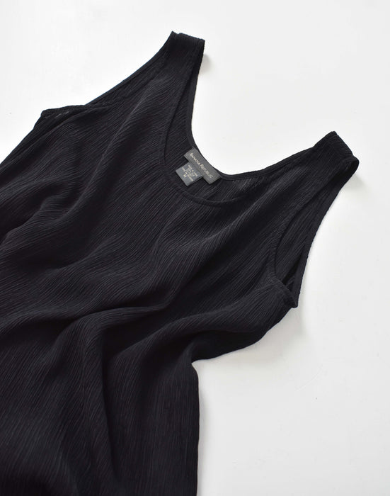 vintage black silk tank dress (m)