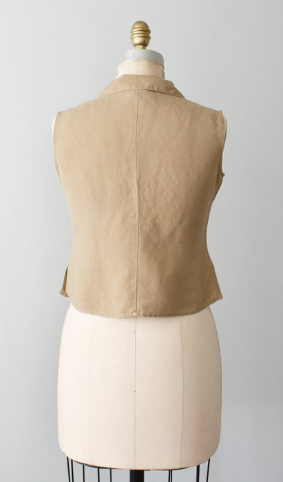 vintage cropped sleeveless blouse (s)