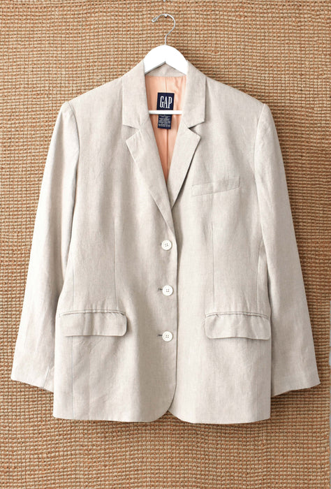 vintage linen blazer (l)