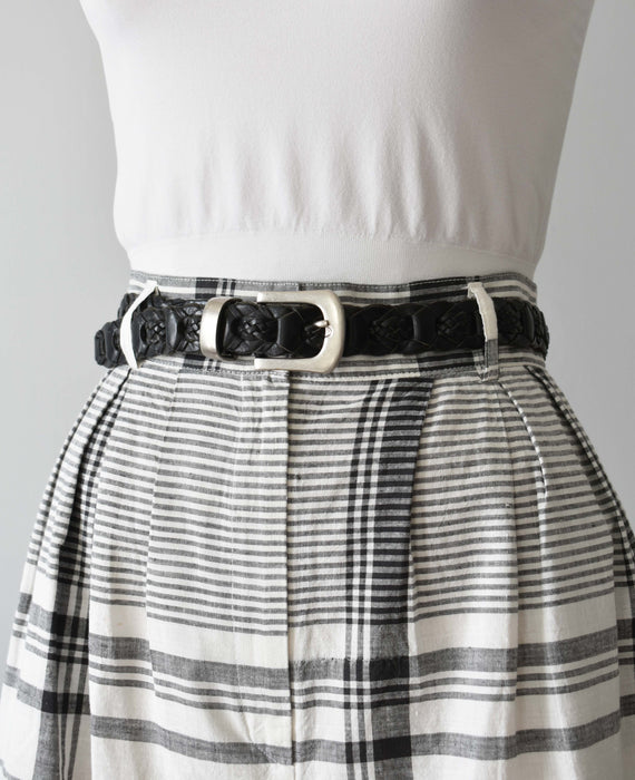 vintage braided leather belt (m)
