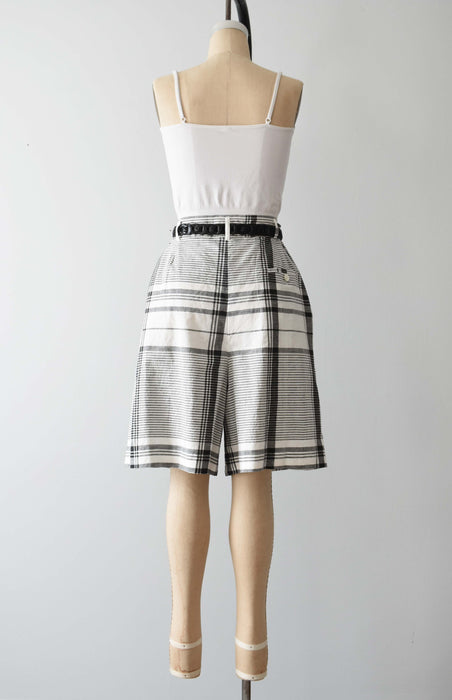vintage plaid trouser shorts (l)