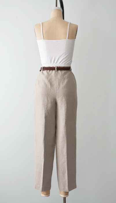 vintage sandstone linen trousers (m/l)