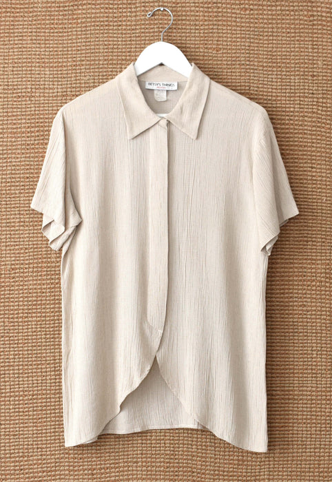 vintage tulip hem button up (s/m)
