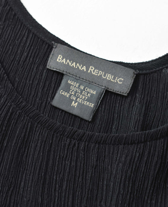 vintage black silk tank dress (m)