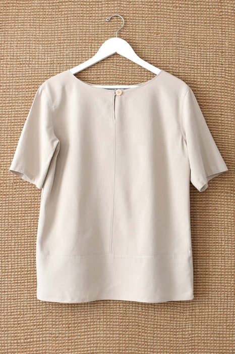 vintage sand raw silk shirt (s/m)