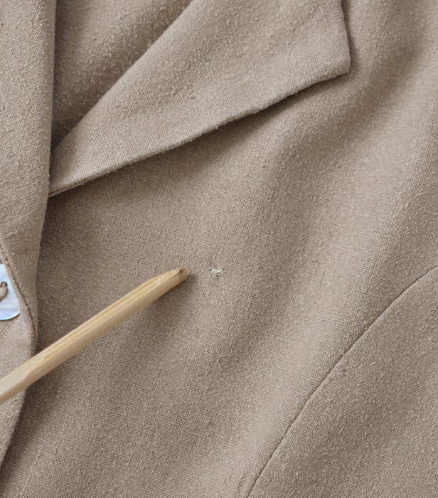 vintage beige raw silk dress (m)