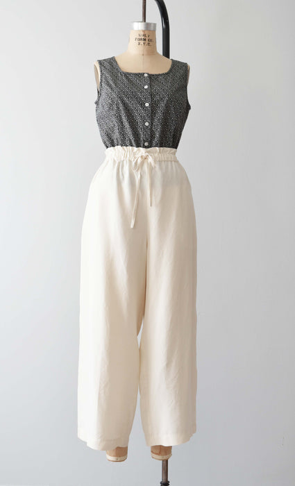 vintage ivory silk pants (l/xl)