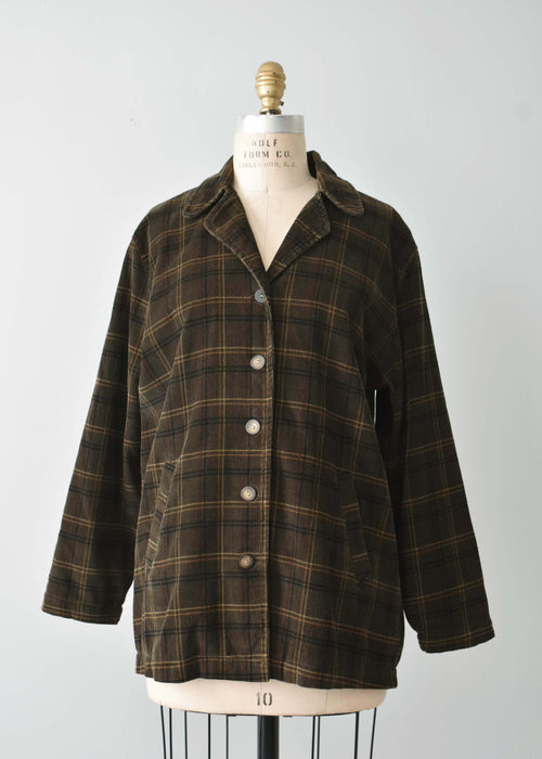 vintage plaid corduroy jacket (m)