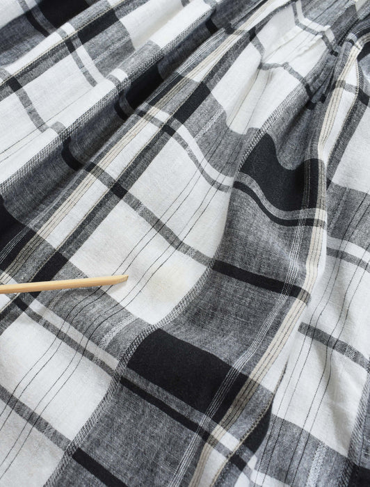 vintage plaid linen gauze dress (xl)