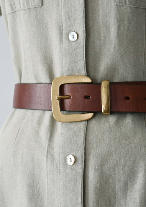 vintage whiskey leather belt (m)