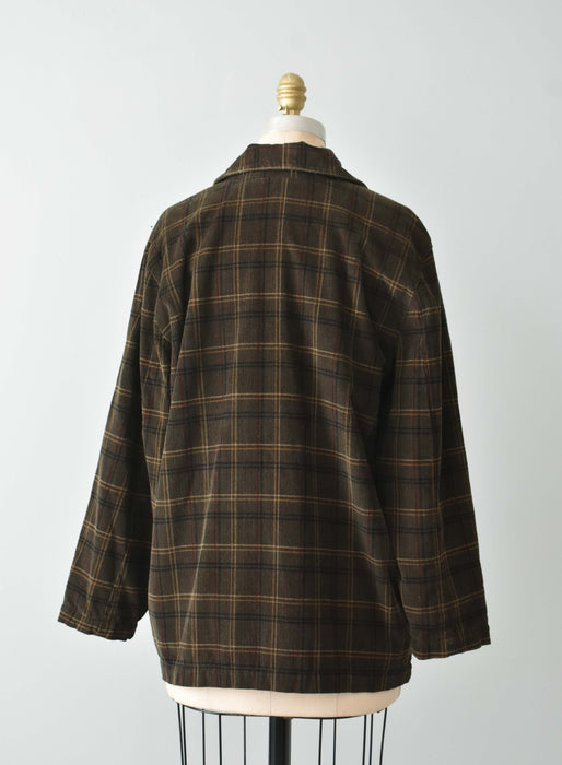 vintage plaid corduroy jacket (m)