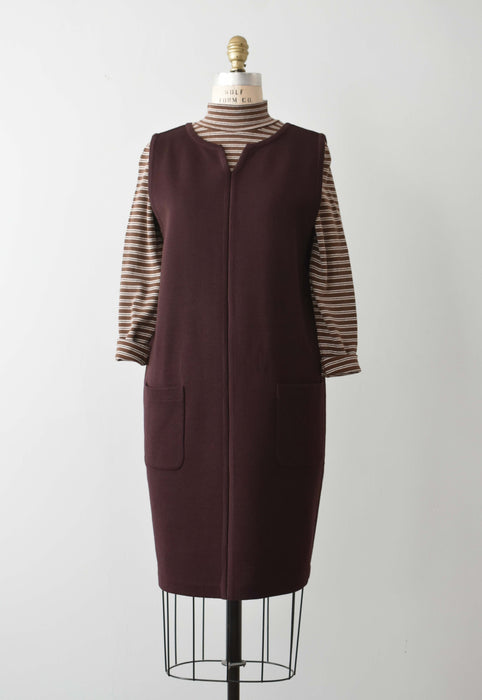 vintage mahogany knit dress (m)